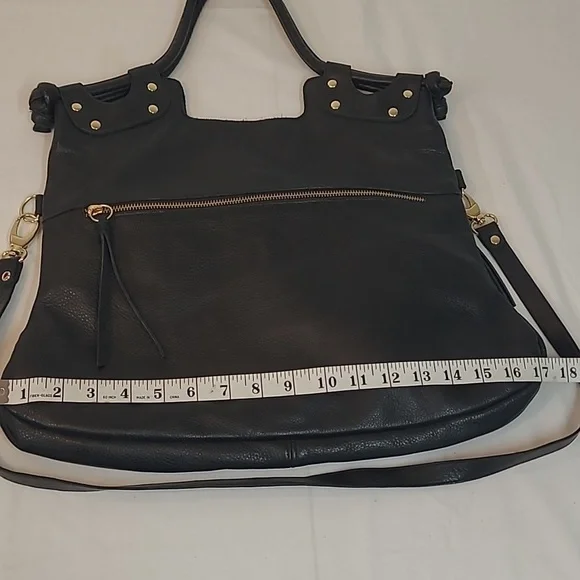 Pietro Alessandro Black Leather Satchel w/ Crossbody Strap Original Brooklyn Bag - Picture 5 of 15